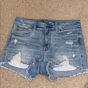 American Eagle Outfitters hi rise denim shorts